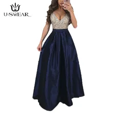 U-SWEAR, новинка, сексуальные платья с глубоким v-образным вырезом, без рукавов, с открытой спиной, для вечеринки, выпускного, вечерние платья, длинные платья с блестками, vestidos robe De Soiree