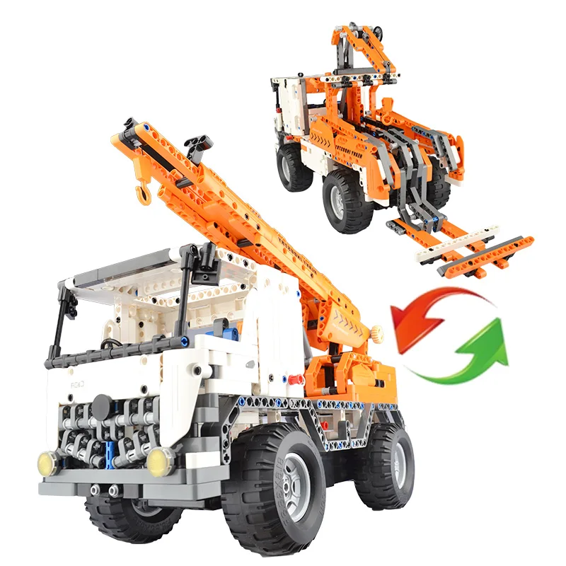 

Technic Series Compatible Vehicle Engineering Remote Control Crane Building Block Enlighten DIY Technology Toys for Kids 839 Pcs