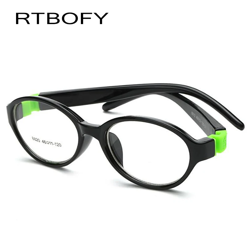 Rtbofy Tr90 Kids Optical Eyeglasses Ultralight Oval No Screw Bendable