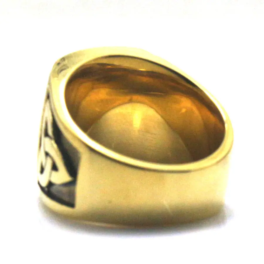 Размер от 7 до 15 крутое мужское кольцо 316L из нержавеющей стали, Полированное серебряное или Золотое кольцо с большим черным камнем, вечерние кольца в стиле рок, лучший подарок