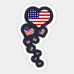 1 шт. сердца Звезды Полосы Американский флаговый отличительный знак водонепроницаемый для ноутбука автомобиль скейтборд багаж гитара