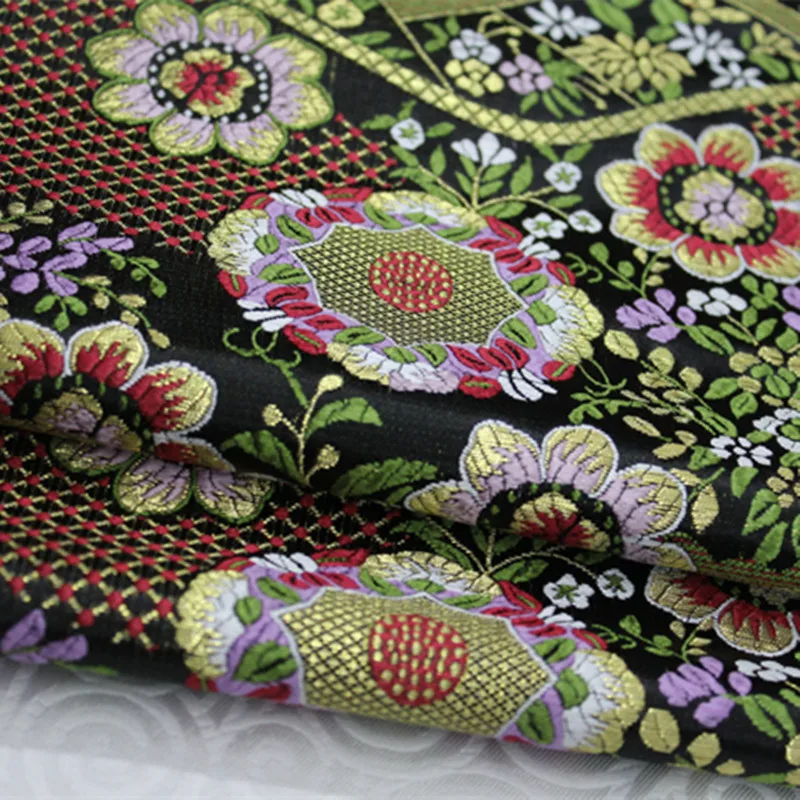 CF217 1Yard Japanese Style Silk Jacquard Satin Fabric For The Kimono