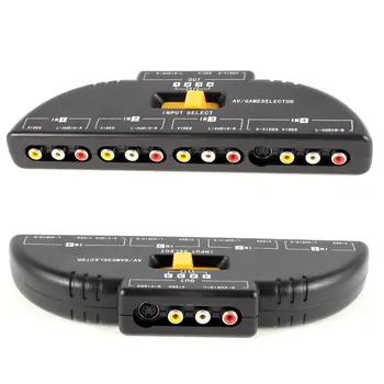 

High Quality 4-Way Audio Video AV RCA Switch Game Selector Box Splitter Black