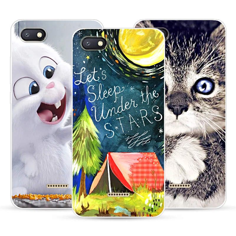 

Cartoon Dog and Cat Case For Xiaomi Redmi 6A,Mobile Phone Shell, TPU Material Painted Painting Case.25 Colors!