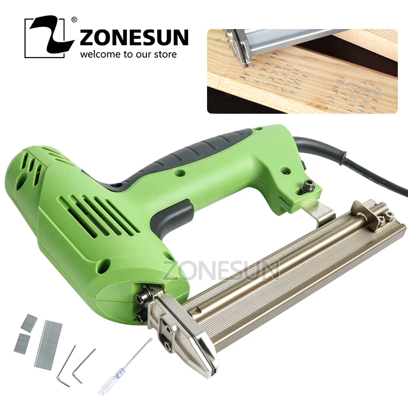 ZONESUN 2 In 1 Framing Tacker Electric Nails Staple Gun 220V Power