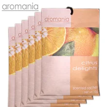 6 шт./лот, ароматизированное, свежее, Цитрусовое, апельсиновое, ароматическое саше, ароматизированное, с выдвижным ящиком, саше, сумка для спальни, автомобиля, ароматизатор, индийский