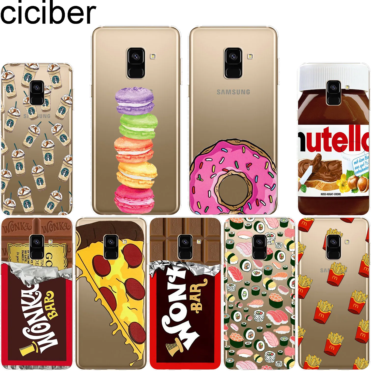 

ciciber For Samsung Galaxy NOTE 8 3 4 5 9 for Galaxy A 7 5 6 8 9 S 2016 2017 2018 Star Soft Silicone Phone Case Food Fundas Capa