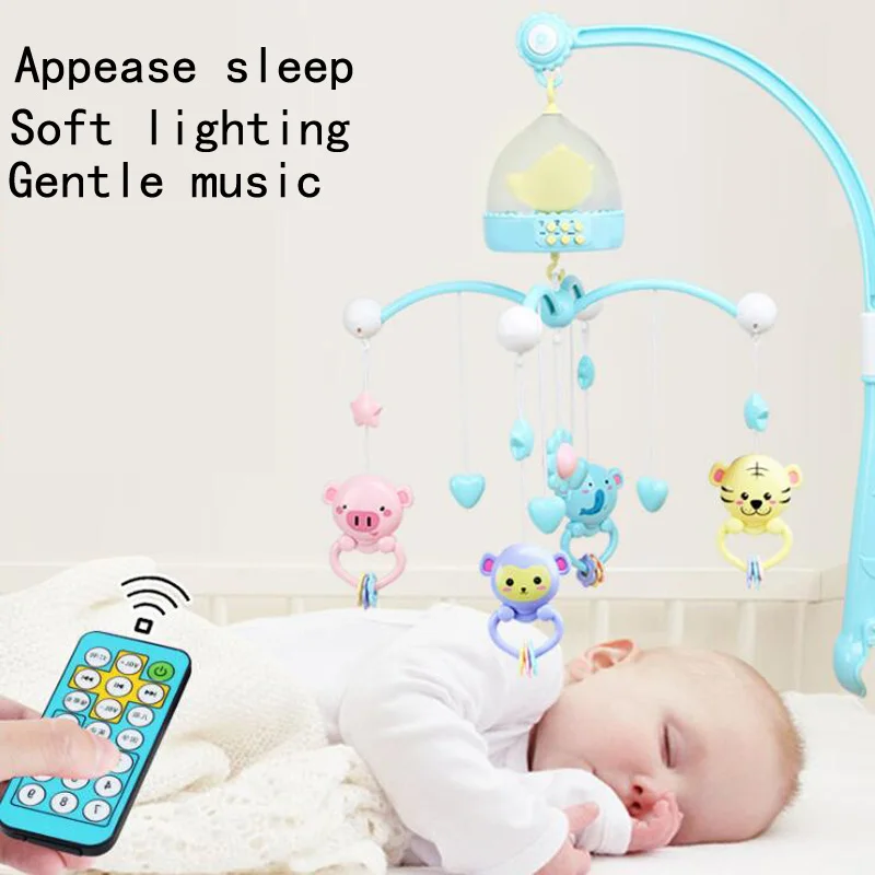 

New Newborn Baby Bed Bell 0-1 Years 3-6-12 Months Toys Music Rotary Bedside Bell Rattan Bed Hanging Baby Rattle Toys