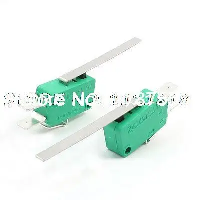 

2pcs 125VAC 16A SPDT Long Straight Hinge Lever Limit Switch Microswitch Green