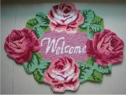 Роза Добро пожаловать коврик, напольный ковер коврик ручной работы Противоскользящий современный ковер кухонные коврики, розовые Формы Ковры