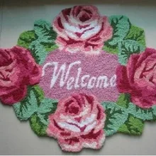 Роза Добро пожаловать коврик, напольный ковер коврик ручной работы Противоскользящий современный ковер кухонные коврики, розовые Формы Ковры