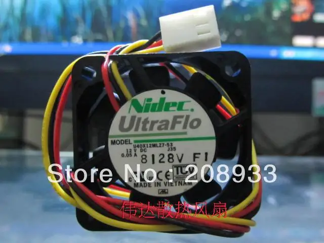 

For Nidec UltraFlo 4cm 4 cm ultra-quiet fan 4010 DC 12V