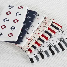 7 шт./лот, лоскутное изделие из хлопчатобумажной ткани военно-морской якорь ткани комплект четверть квадратного ярда ручной работы DIY лоскутное шитье текстиль Материал