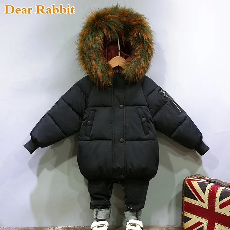 

2019 Fashion Warm Winter Jackets For Girls clothing Thick Coat High Quality Fur Collar Embroidery Sleeve Parka kids boys clothes