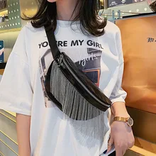 Fashion Wild Women's Waist Bag Bag For The Belt Tassel Drill PU leather Fanny Pack Bananka bum bag Women Belly Band Belt Bag Fashion Wild Women's Waist Bag Bag For The Belt Tassel Drill PU leather Fanny Pack Bananka bum bag Women Belly Band Belt Bag