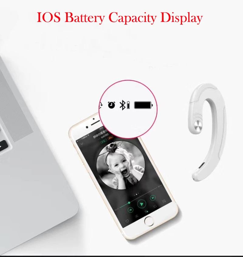 Ear Hook Bluetooth Headset Bone Conduction Sport Headphone With Mic Adjustable headband For IOS Android Smartphone USB Charge (2)