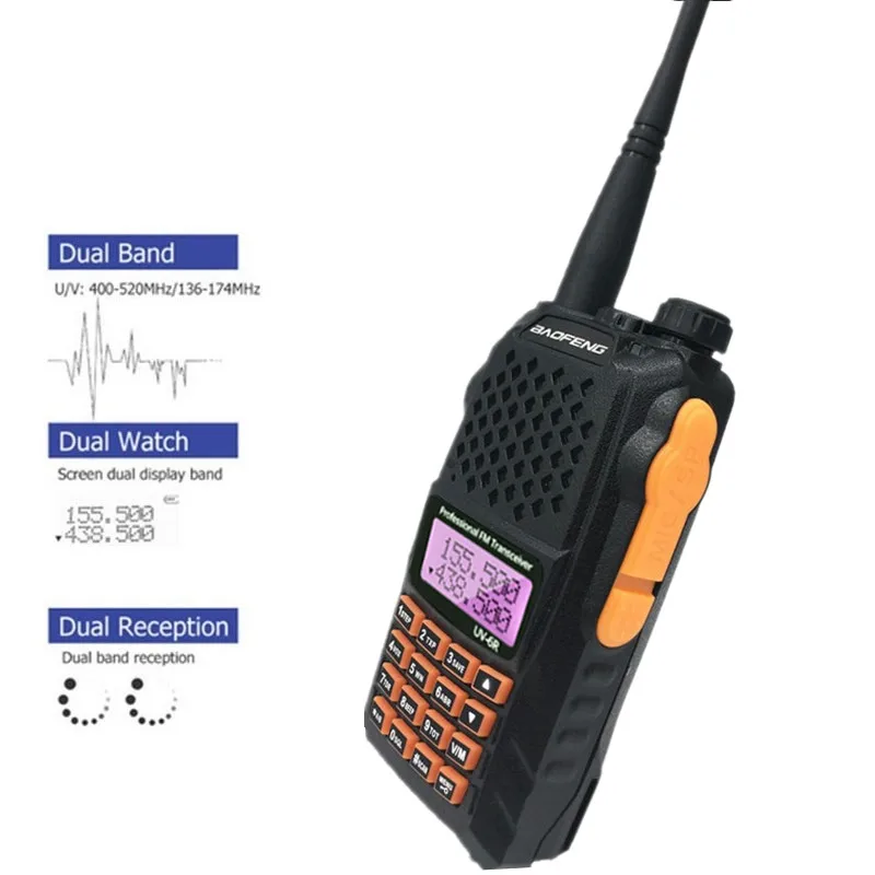 Рация Baofeng UV 6R Talkie 7 Вт 2 шт. высокомощная двухсторонняя радиостанция UHF VHF