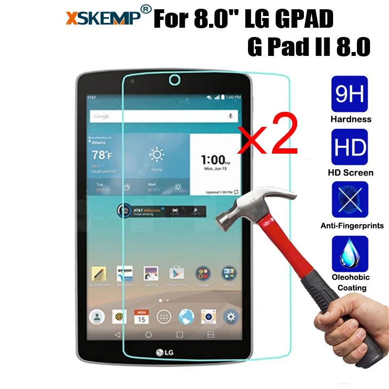Xskemp 2 шт./лот 9 H твердость Экран протектор Закаленное Стекло для LG Gpad 8.0 v498 ультра