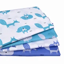 Хлопчатобумажная саржевая ткань с принтом лисы для шитья, изготовления платьев, материал для детей и кукол, текстильная хлопковая ткань