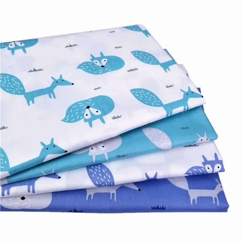 

Printed Fox Cotton Twill Fabric for DIY Sewing Quilting Dress making Material For Baby & Child and Dolls Textile Cotton Fabric