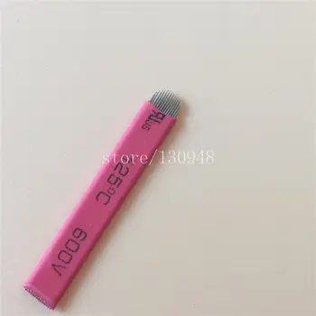 

100 PCS Red 14pin U Shape Makeup Microblading Eyebrow Tattoo Permanent Manual Blade 14 Needles