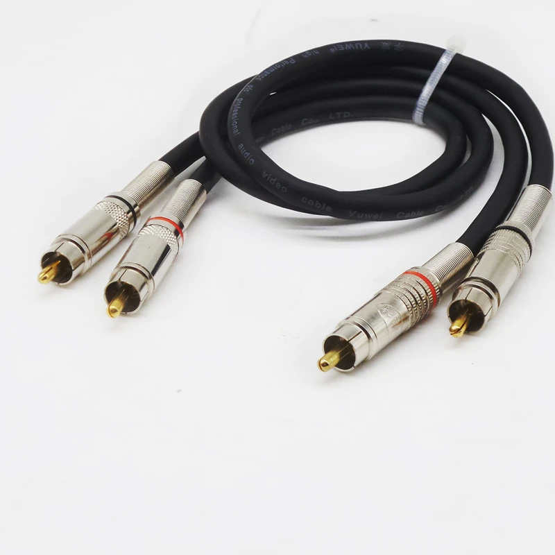 

hand-made Black soft cord Foil RCA signal Audio Line 50cm 1m 2m 2RCA to 2 RCA Audio Cable for Home Theater DVD AV TV Amplifier