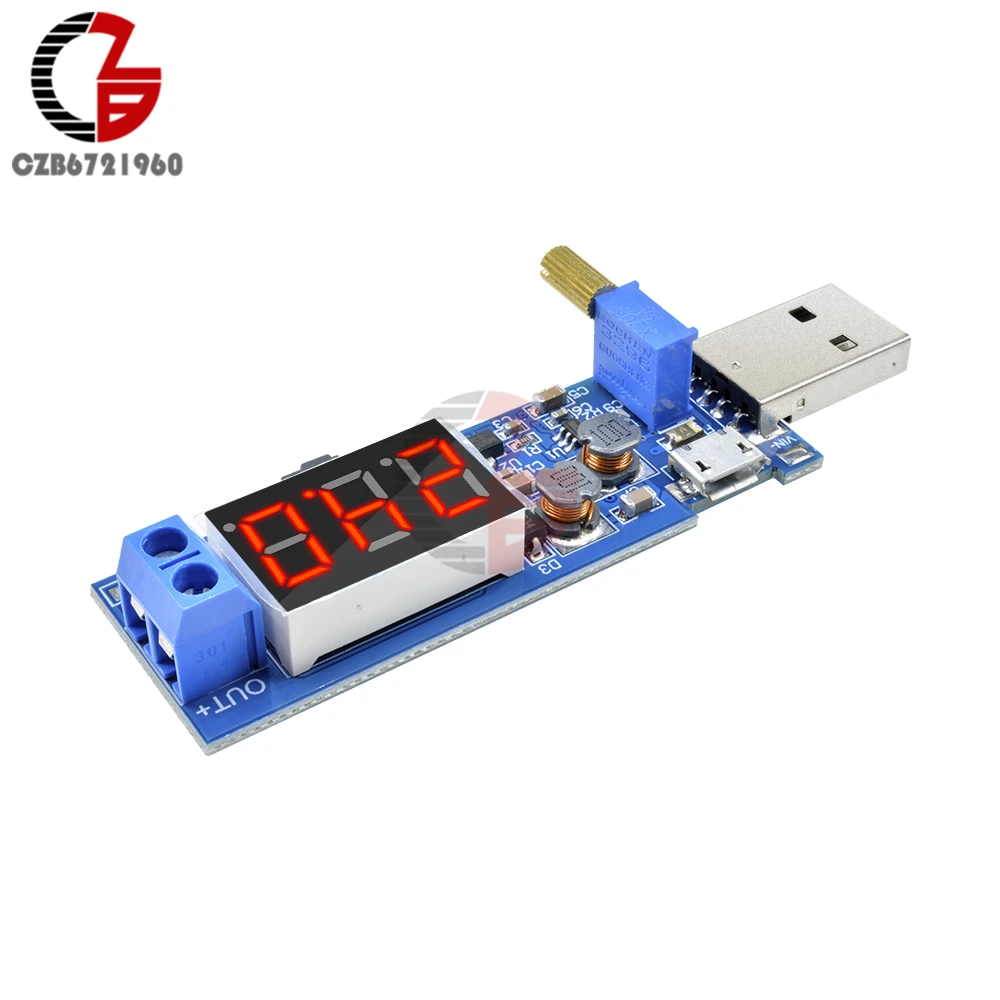 

LED Digital 5V to 1.2-24V DC-DC Step Up Down Buck Boost Converter Power Transformer Supply Voltage Regulator Meter Module 12V