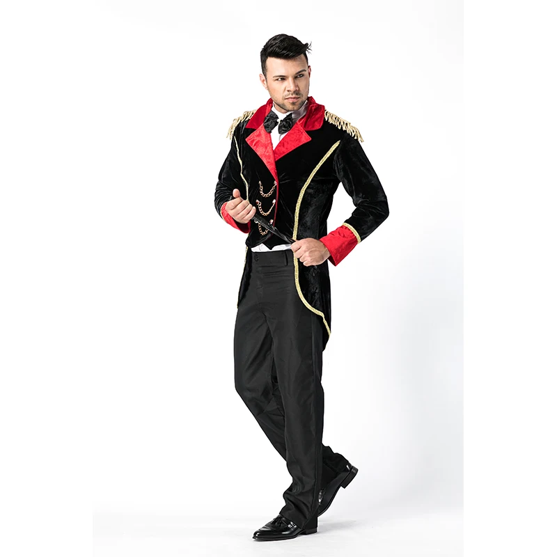 2018 мужской костюм на Хэллоуин Ringmaster цирковой карнавал джентльмена сумасшедший
