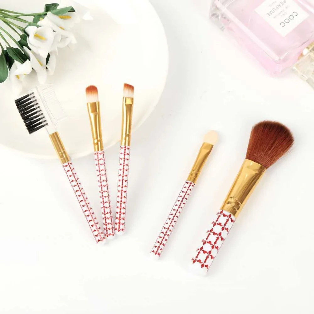 

5 PCS/Set Professional Makeup Brushes Tools Eyebrow Eyeliner Eyelashes Foundation Cheek Color Lip Cosmetic Make Up Brush Set