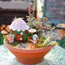 Набор украшений из смолы, импортные товары, экспорт, пейзаж, Цветочный дом, стул, цветок, фея, садовое украшение, для улицы