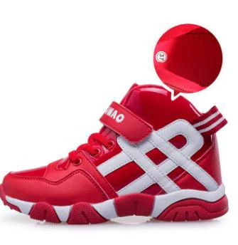 HZYEYO/Брендовая детская Баскетбольная обувь; кроссовки для мальчиков; спортивная обувь для девочек; размеры 28-39; T-20 - Цвет: Красный