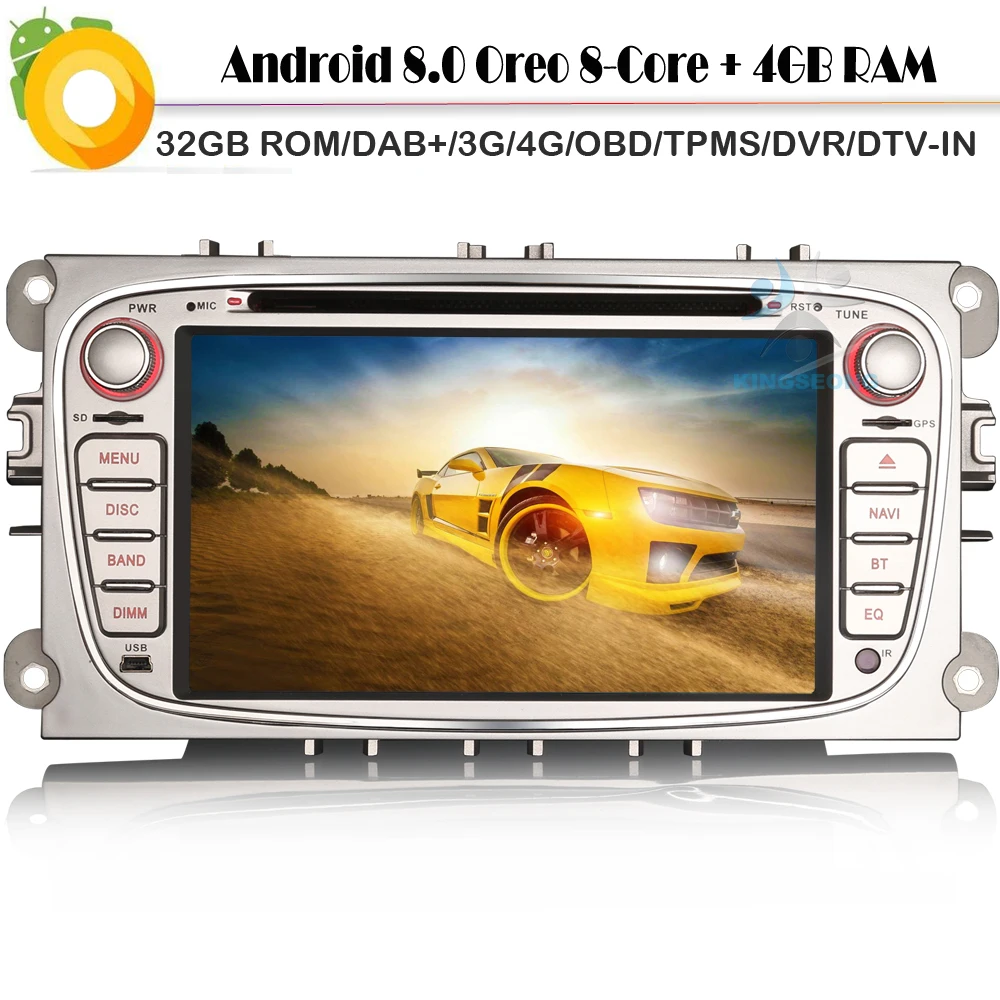 

DAB+ Android 8.0 Car stereo CD Player for Ford Focus Mondeo Navi WiFi 4G Bluetooth GPS Radio RDS BT DVD USB OBD Autoradio SD