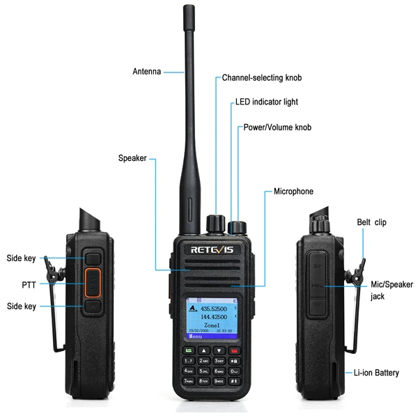 Retevis RT3S DMR цифровая рация(gps) Двухдиапазонная VHF UHF радиоприемник Amador двухсторонняя радиоприемопередатчик RT3 Модернизированная версия