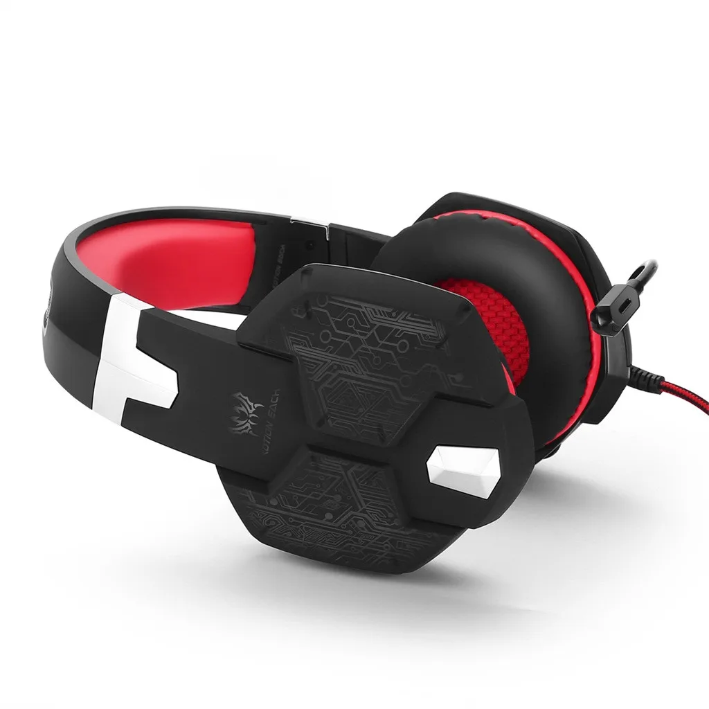 Игровые наушники KOTION EACH G1000 PC Gamer Headset Over Ear Noise Lsolating Breathing LED Lights с микрофоном