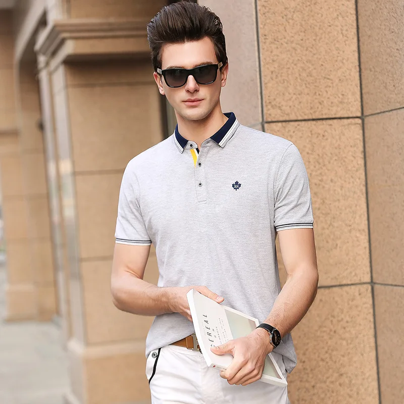 

Summer Brand Male Short Sleeve Polo Homme Comfortable Cotton Blend Mens Clothing Turn-down Collar Loose Casual Polos Para Hombre