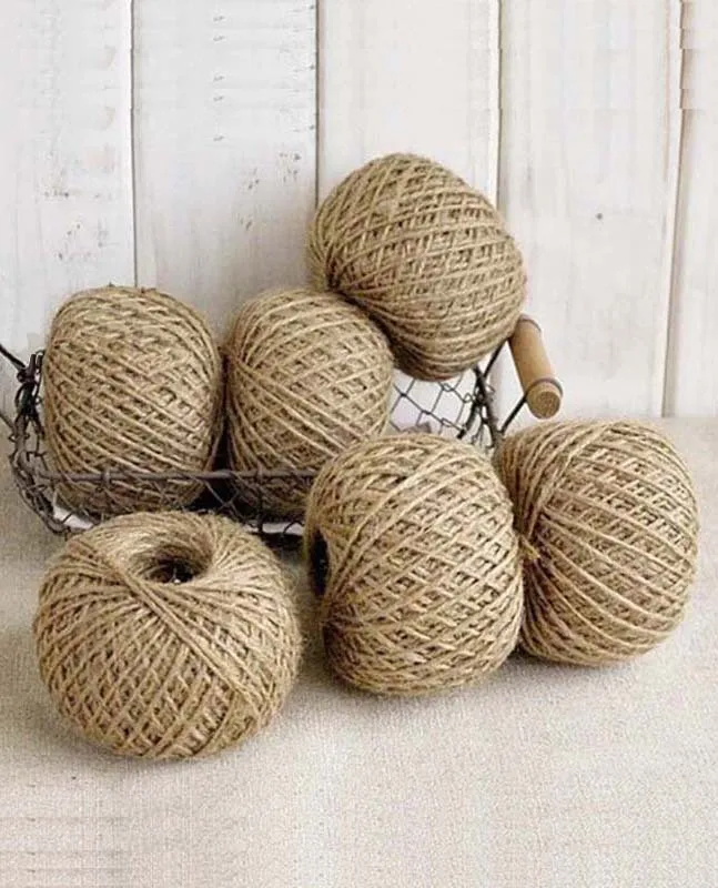 100m/lot 3 Ply Natural Jute Twine Burlap String Hemp Rope Wedding Gift