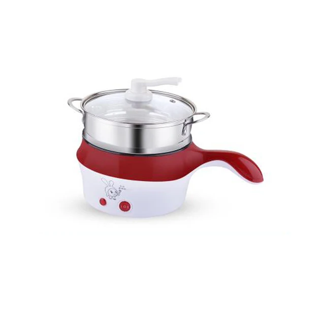 DMWD Multifunction Electric Double Layer Hotpot Mini noodles cooker non stick skillet Steamed