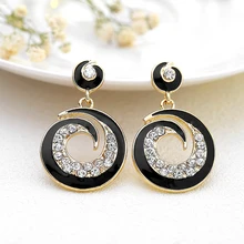 Серьги-гвоздики в богемном стиле ручной работы, стразы для женщин, круглые серьги-гвоздики с кристаллами, Ретро стиль, для свадьбы, вечеринки, для невесты, хорошее ювелирное изделие