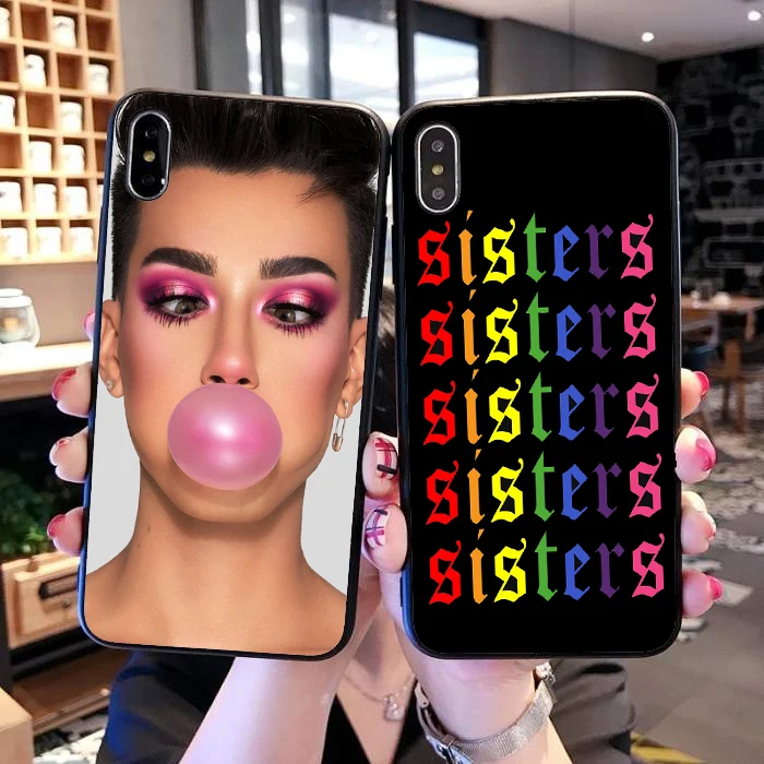 

Sisters James Charles Case For Coque iPhone 8 8Plus 7 7Plus 6 6S Plus X XR XS Max 5S SE black Soft Silicone Phone Cover Funda