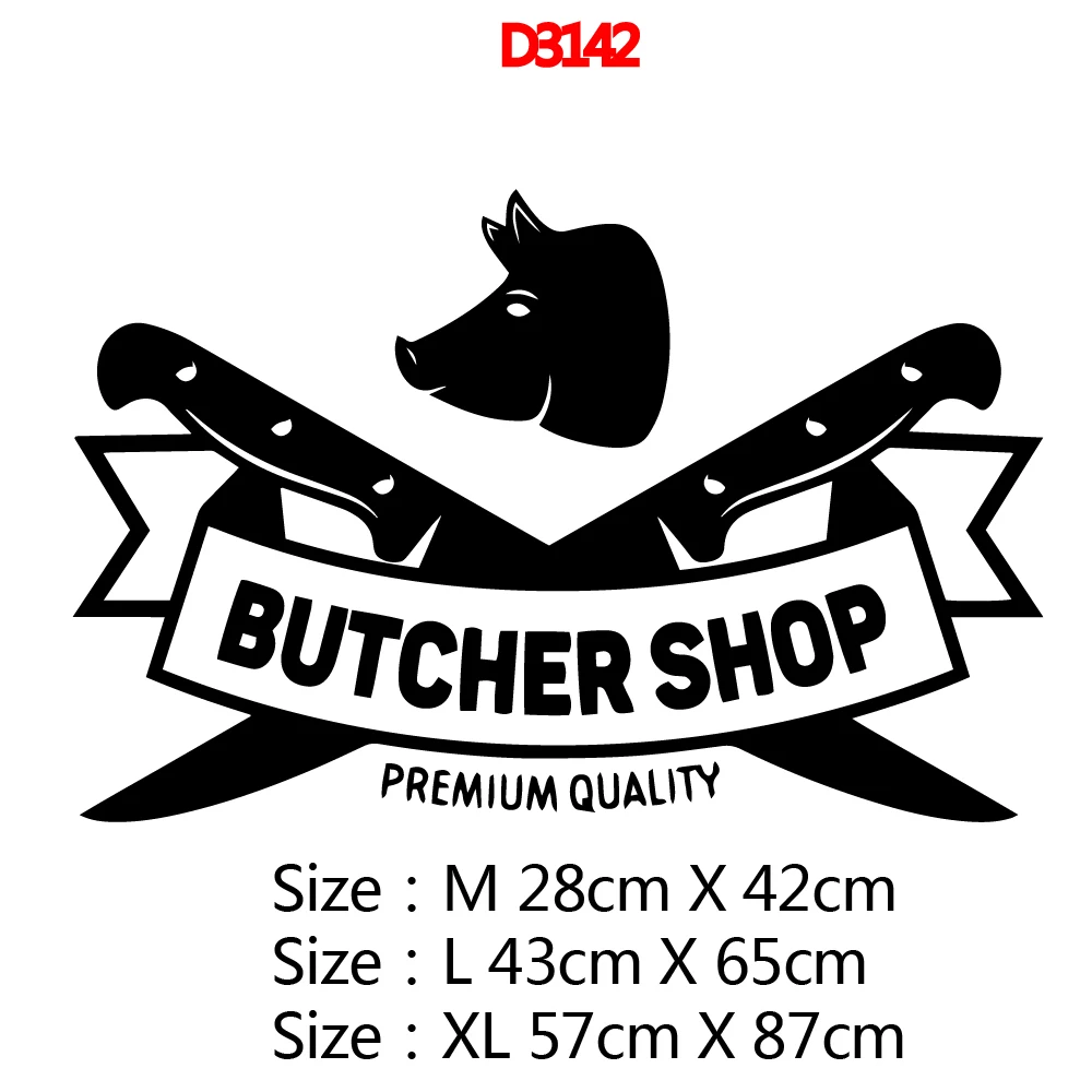 Classic butcher shop Home Decoration Wall Stickers Decal For Butcher Shop Mural Kill Animals Vinyl Commercial naklejki na sciane