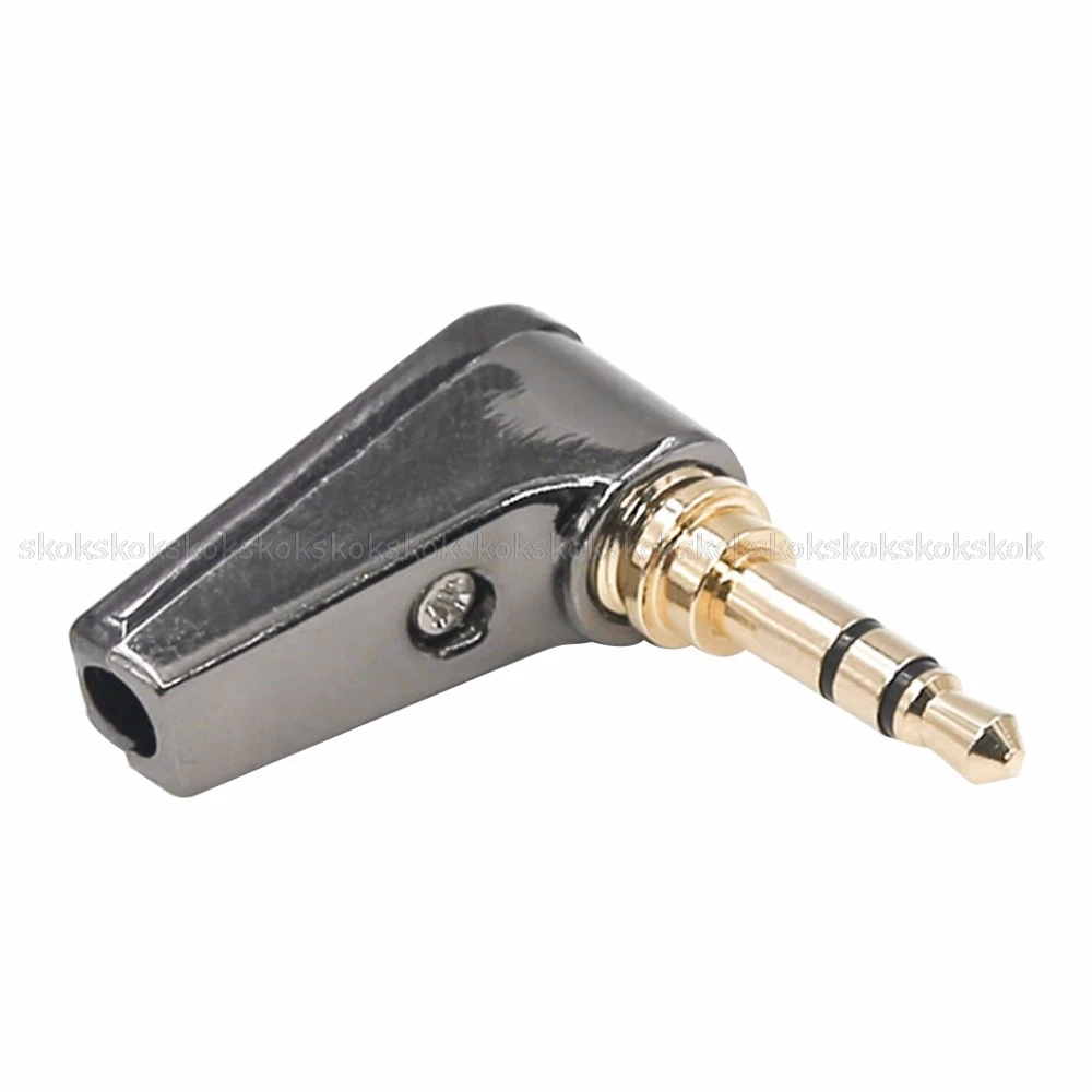 

3-Pole 3.5mm Stereo Welding Connector L Type Right Angle Gold-Plated Audio Plug JUN19 dropshipping
