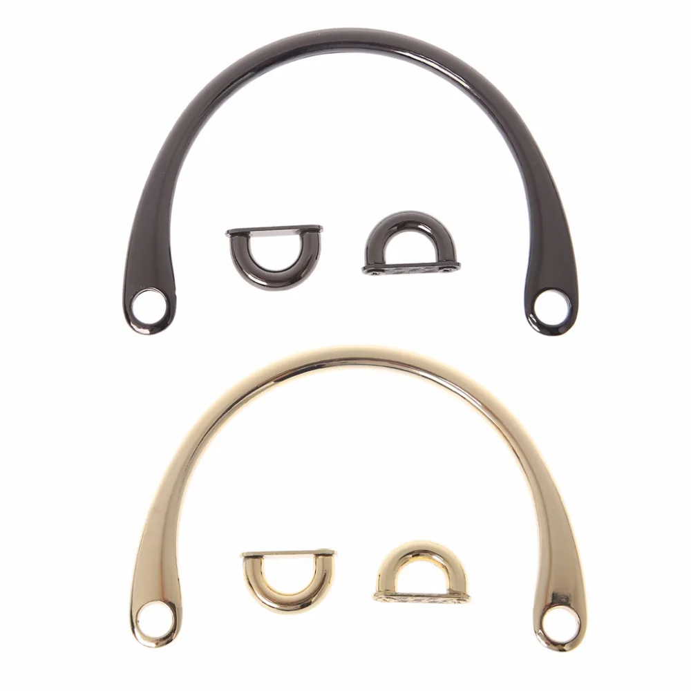 

THINKTHENDO Hardware Replacement Metal Bag Handle Handbag Strap Purse Accessorie High Quality Black Gold