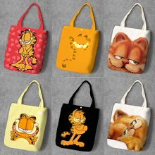 IVYYE желтый Кот Мода Аниме Складная парусиновая сумка для покупок повседневные сумки на плечо индивидуальные Tote сумки леди девушки