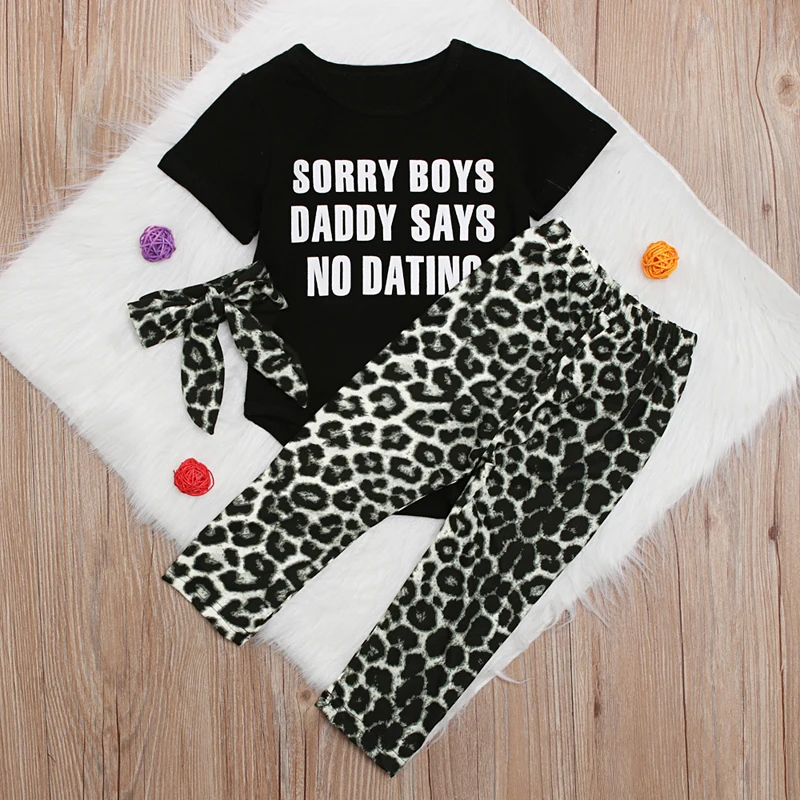 

Rorychen Newborn Baby Girls Clothes Leopard 3Pcs Suit:Rompers+Leopard Pants+Headbands Fashion Kids Infant Boys Clothing Set
