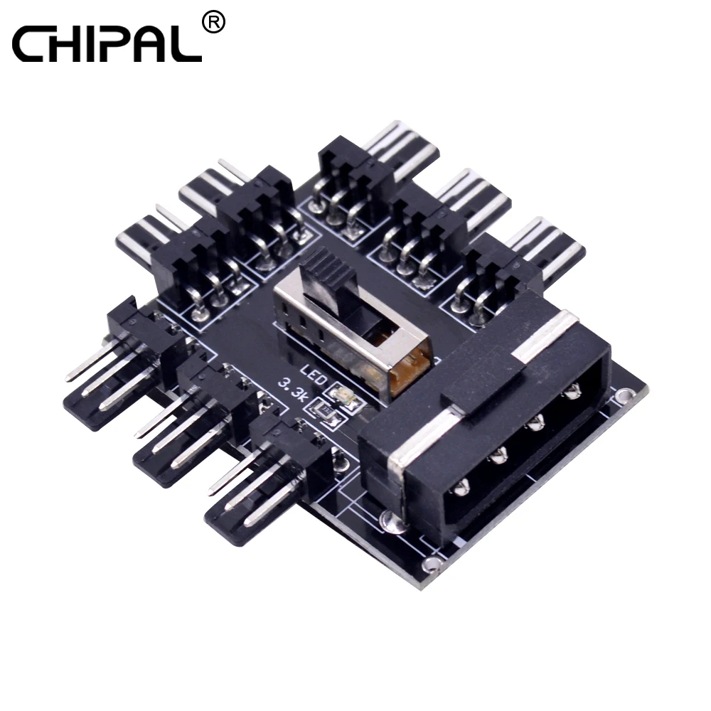 CHIPAL 4Pin IDE Molex Мощность 1 до 8 многоканальных сплиттер 3Pin 12 В Вентилятор охлаждения