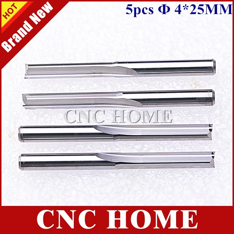 

5pcs 4*25MM 2 Flutes Straight Slot Carbide Milling Cutter, Foam Cutting Tools, CNC Router Bits on Carving Engraving Machine