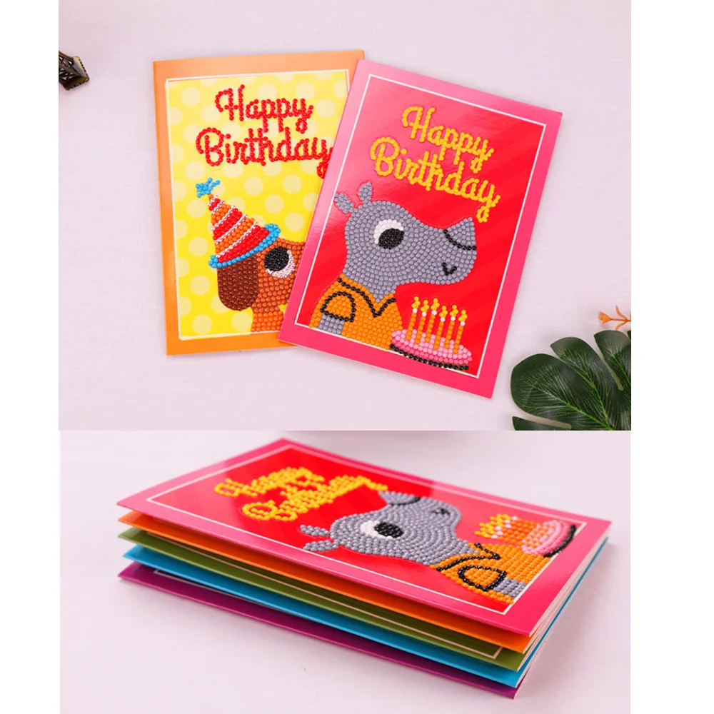  5D Diy Diamond Painting Cards Diamond Painting Birthday Card Diamond Embroidery Invitation Cards Di - 33017435331