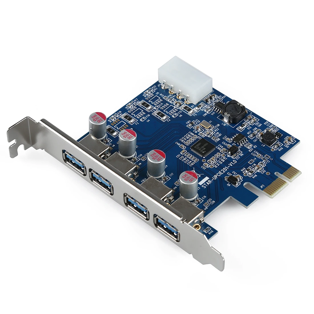 4 Port SuperSpeed USB 3.0 PCI E PCI Express Card with 4 pin IDE Power Connector NEC uPD720201-in ...