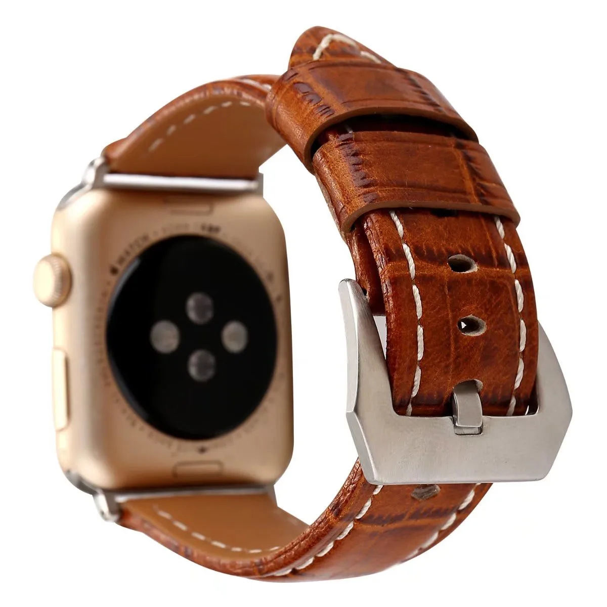 Ретро Стиль натуральная кожа крокодила ремешок для наручных часов Apple Watch iWatch