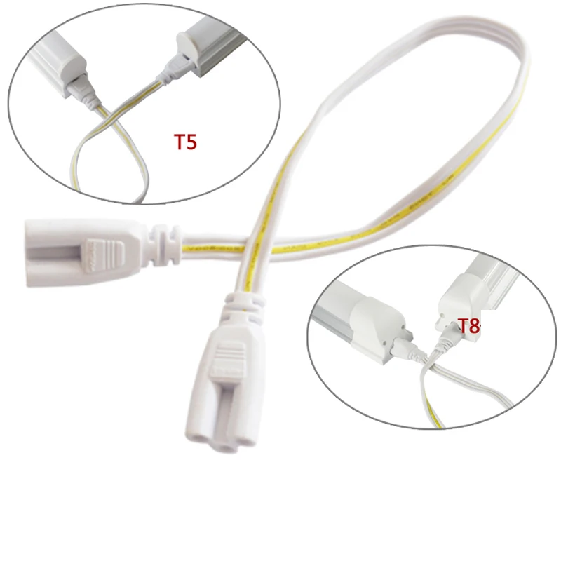 

50cm connecting wire cable LED T5 T8 tube 3 hole double female Extension wire plug for fluorescent lighting fitting